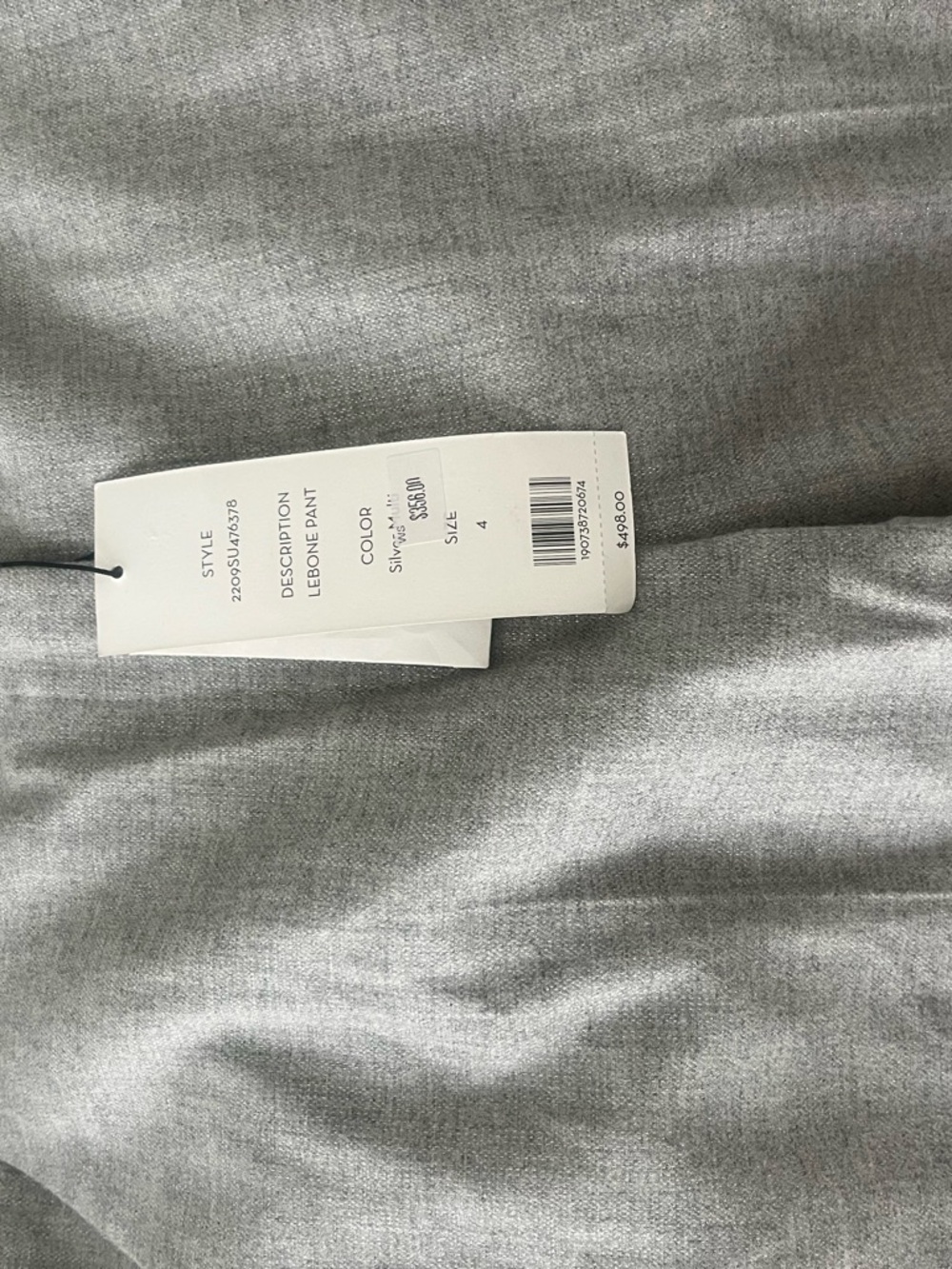 Veronica Beard Silver Gray High-Waist Wide-Leg Trousers - Picture 3 of 5